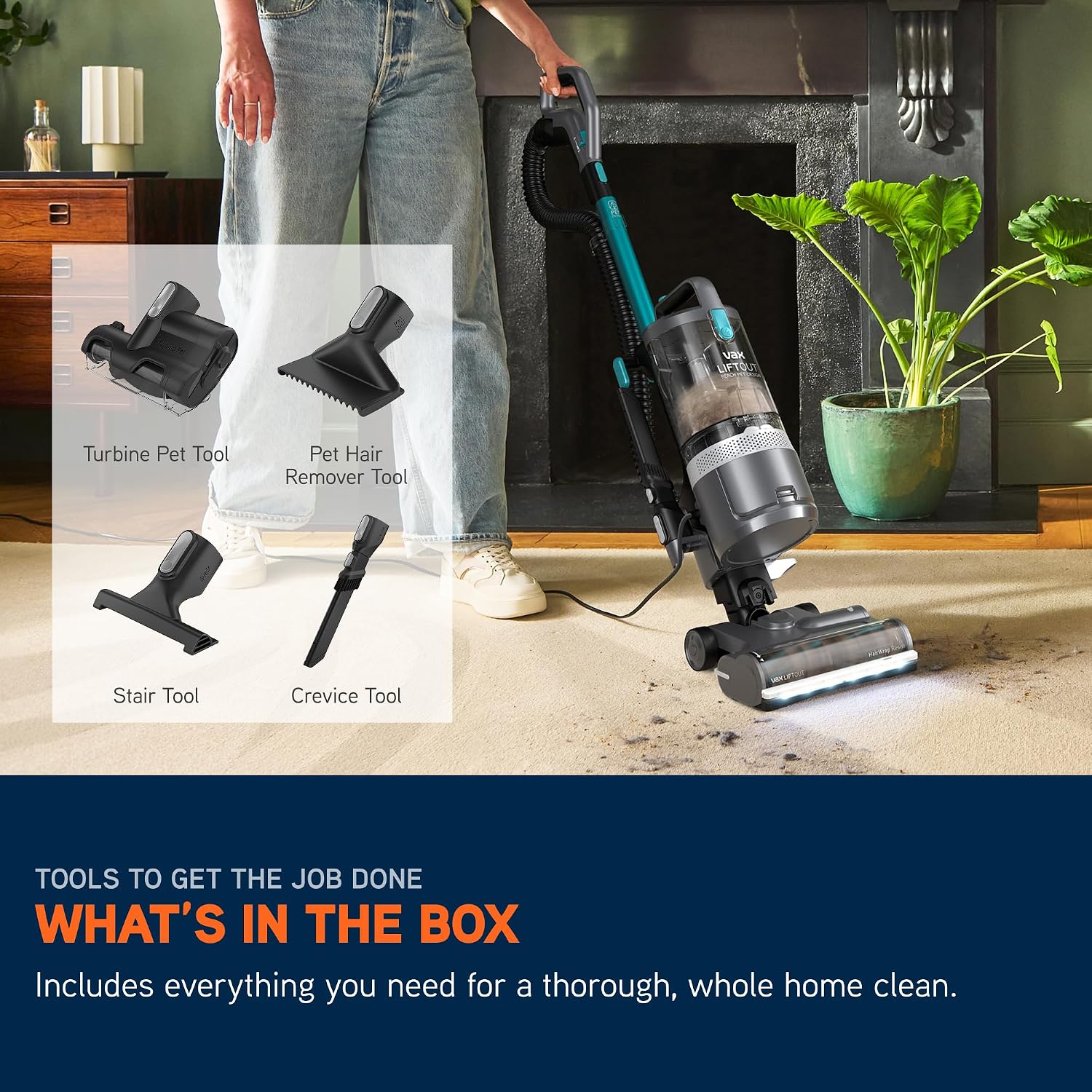 Upright Bagless Vacuum Cleaner 600W 2L HEPA Filter Graphite/Teal